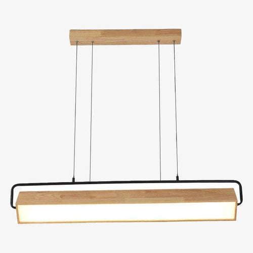 Lustre moderne LED allongé en bois Hang