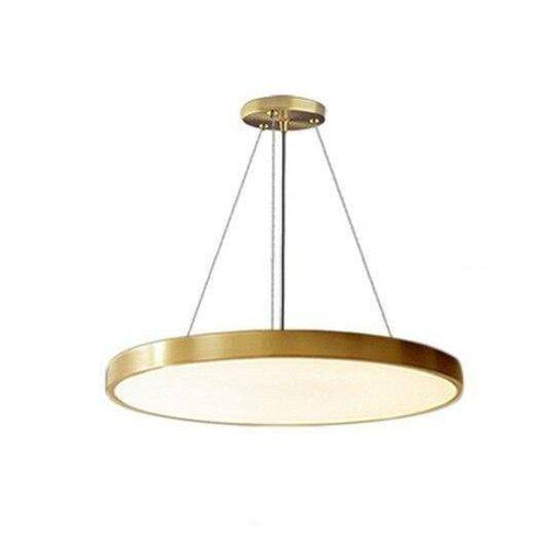 Suspension design LED avec cercle doré et finitions Creative