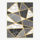 Tapis rectangle moderne blanc et gris style géométrique