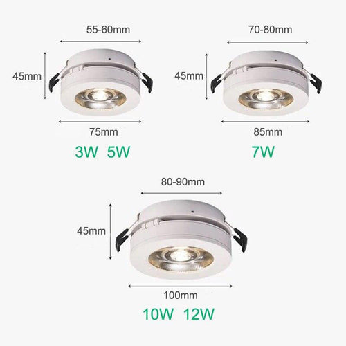 Spot encastré rond LED avec orientation 360