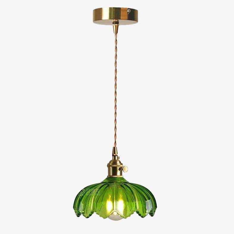 Suspension design à LED avec abat-jour en verre rétro Hôtel