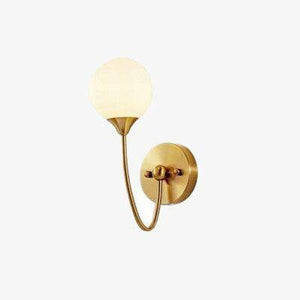 Modern gold metal LED wall light with creative glass globe