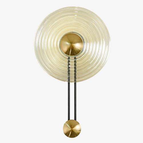 Applique murale design à LED dorée avec disque en verre Loft