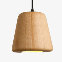 Suspension moderne à LED avec abat-jour en bois Sun