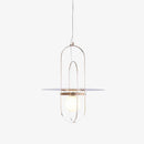 Suspension design LED avec anneaux en métal et verre Nordic