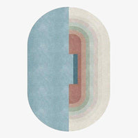 Tapis ovale moderne aux formes géométriques Sofa B