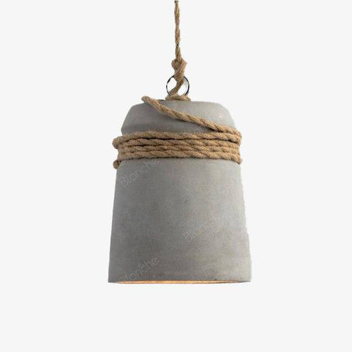 Suspension design à LED avec abat-jour en ciment et corde rustique