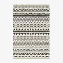 Tapis rectangle aux motifs géométriques noirs et verts style Keecy