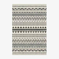 Tapis rectangle aux motifs géométriques noirs et verts style Keecy