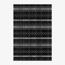 Tapis rectangle aux motifs géométriques noirs style Keecy