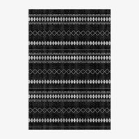 Tapis rectangle aux motifs géométriques noirs style Keecy