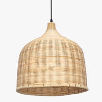 Suspension en rotin LED avec abat-jour arrondi Hang
