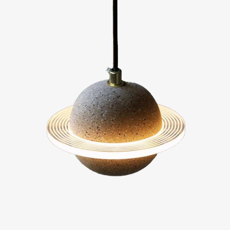 Suspension design à LED en ciment coloré style Creative - vue 2 sur 20