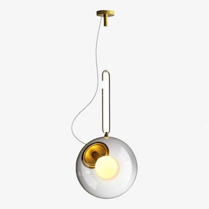Suspension design à LED boule en verre et métal Light