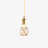 Lustre design doré LED en métal et verre cristal Loft