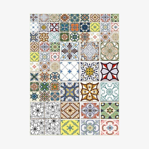 Tapis rectangle vintage aux formes géométriques Wind