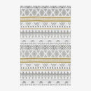Tapis rectangle aux motifs géométriques gris et jaunes style Keecy