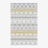 Tapis rectangle aux motifs géométriques gris et jaunes style Keecy