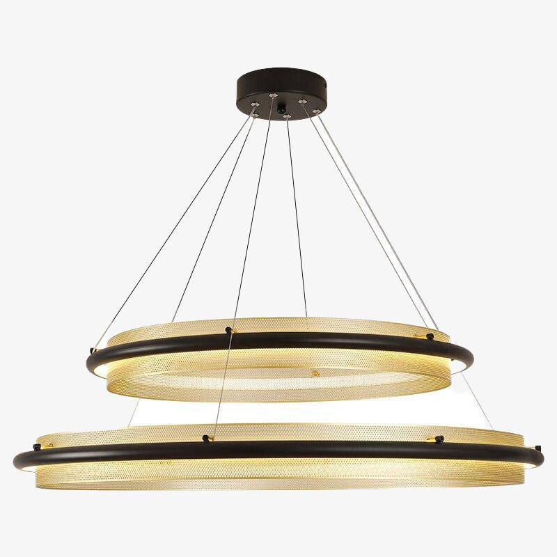 Lustre design à LED avec anneau en métal doré Luxury - vue 2 sur 9