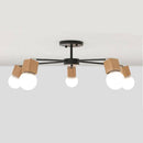 Plafonnier LED en bois et métal à une ou plusieurs lampes