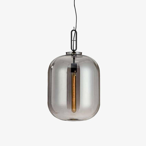 Suspension design en boules en verre coloré fumé
