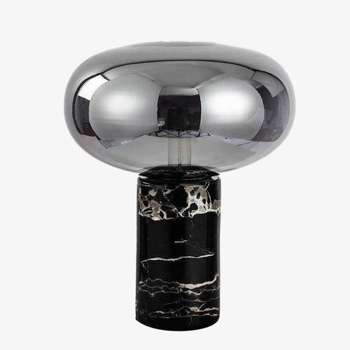 Lampe à poser LED en marbre et verre coloré Domino