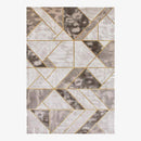 Tapis rectangle aux formes géométriques grises Shen