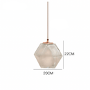 Suspension design diamant coloré en verre cristal