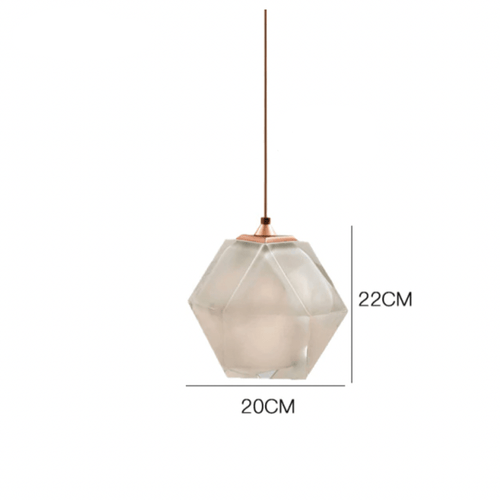 Suspension design diamant coloré en verre cristal