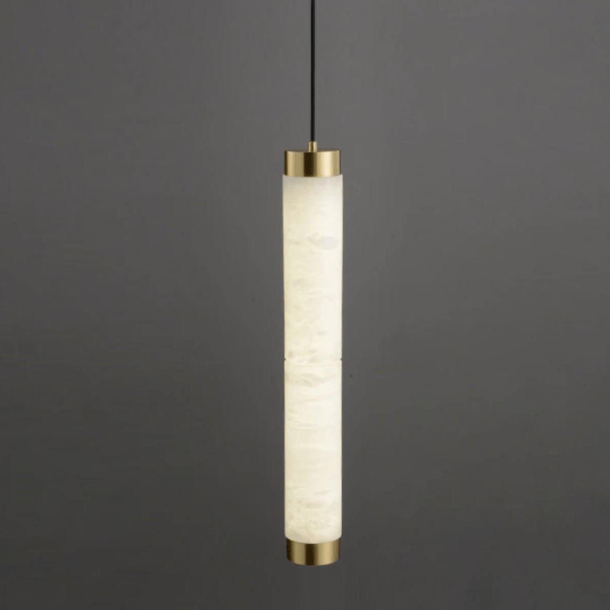 Suspension design LED en marbre avec bords dorés - vue 4 sur 9