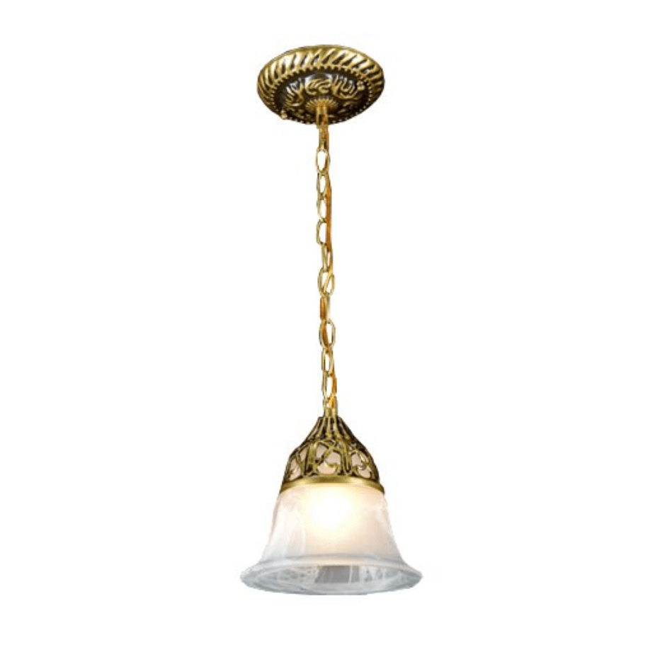Suspension rétro LED en métal et finitions dorées - vue 5 sur 4
