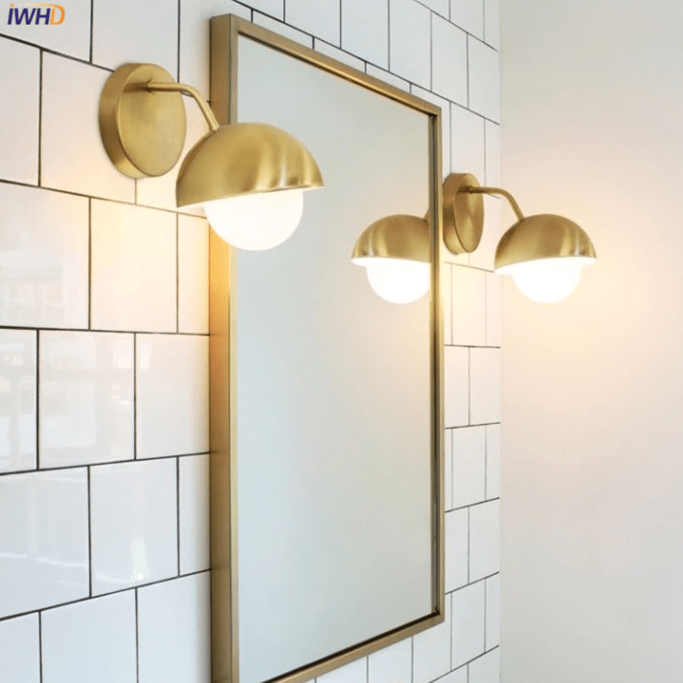 Applique murale design à LED abat-jour arrondi doré Light - vue 3 sur 3