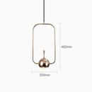 Suspension design de plusieurs forme dorée avec boule à LED