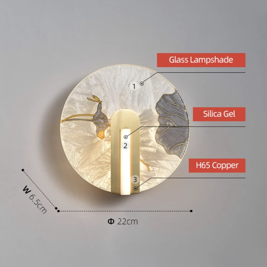 Applique murale design LED style asiatique en verre Yuaming - vue 8 sur 7