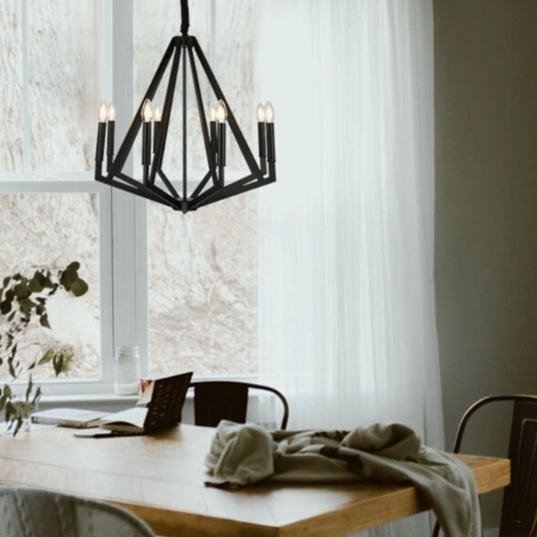 Suspension moderne LED en forme de diamant en métal Strassy - vue 3 sur 6