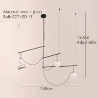 Lustre moderne LED avec un globe en verre Aitné