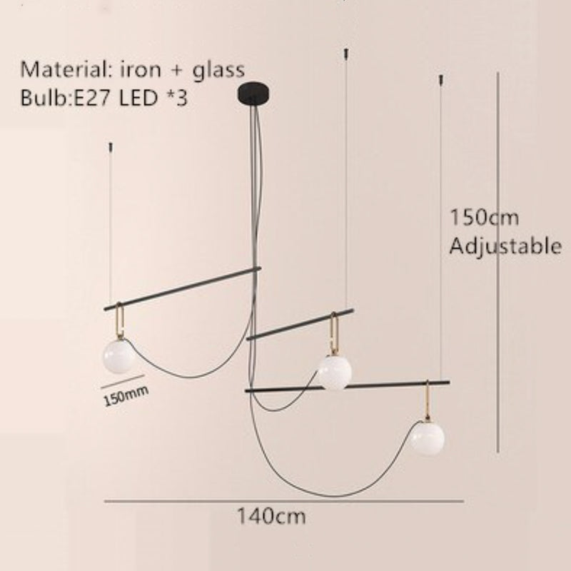 Lustre moderne LED avec un globe en verre Aitné