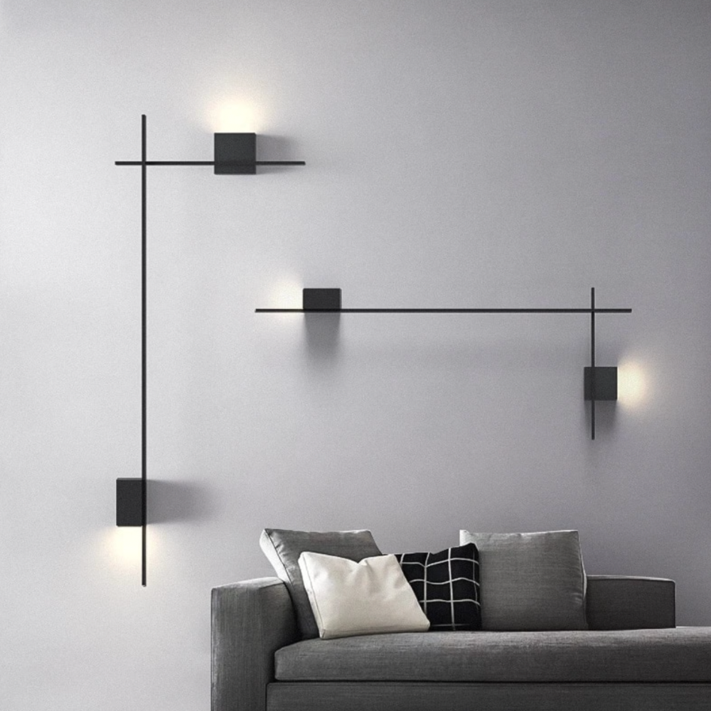Applique murale design LED carré ou en L métallique Zia - vue 4 sur 13
