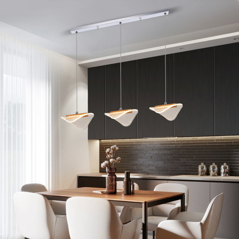 Lustre moderne LED avec abat-jour blanc et arrondi Astrid