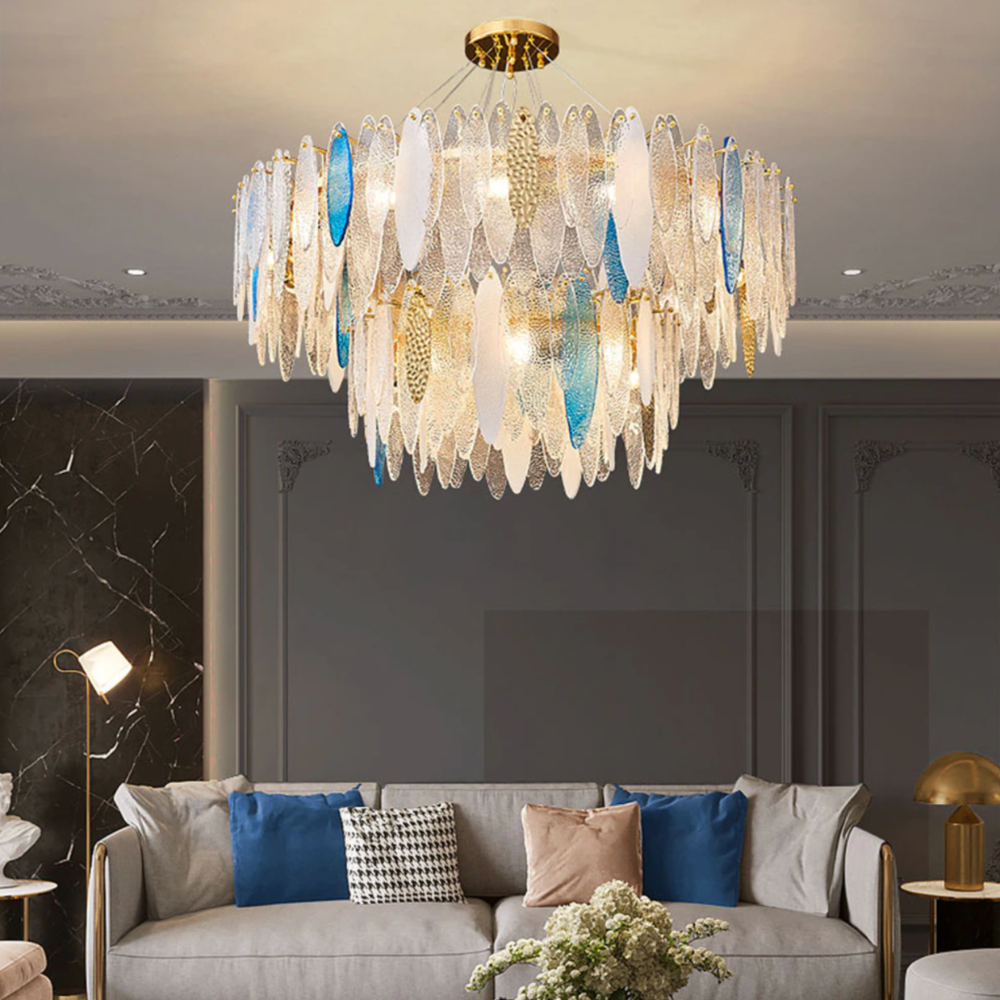 Lustre moderne avec lames en verre luxury Valentina - vue 34 sur 34