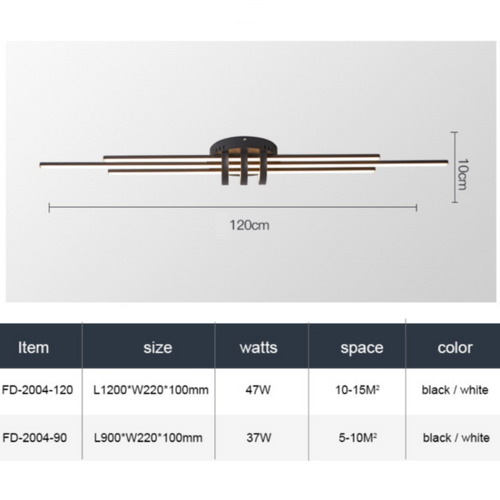 Plafonnier design LED avec 3 barres lumineuses Arden
