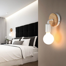 Simplistic wood and metal wall light