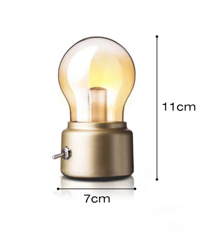 Lampe à poser LED vintage en forme d'ampoule - vue 6 sur 6