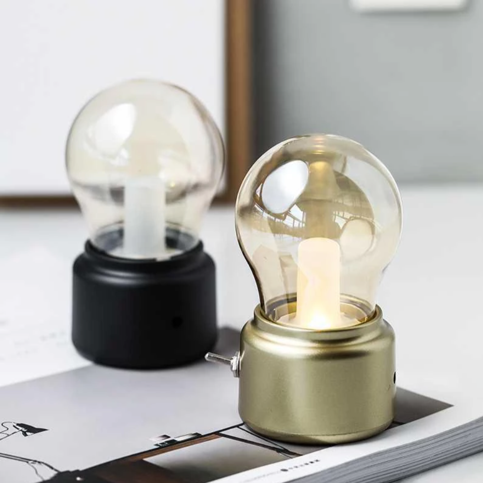 Lampe à poser LED vintage en forme d'ampoule - vue 2 sur 6