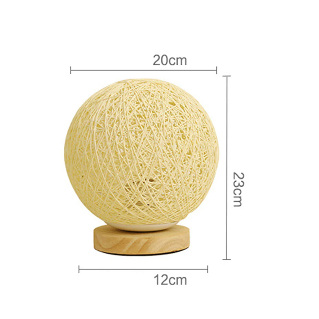 Lampe de chevet boule en bois - vue 6 sur 6