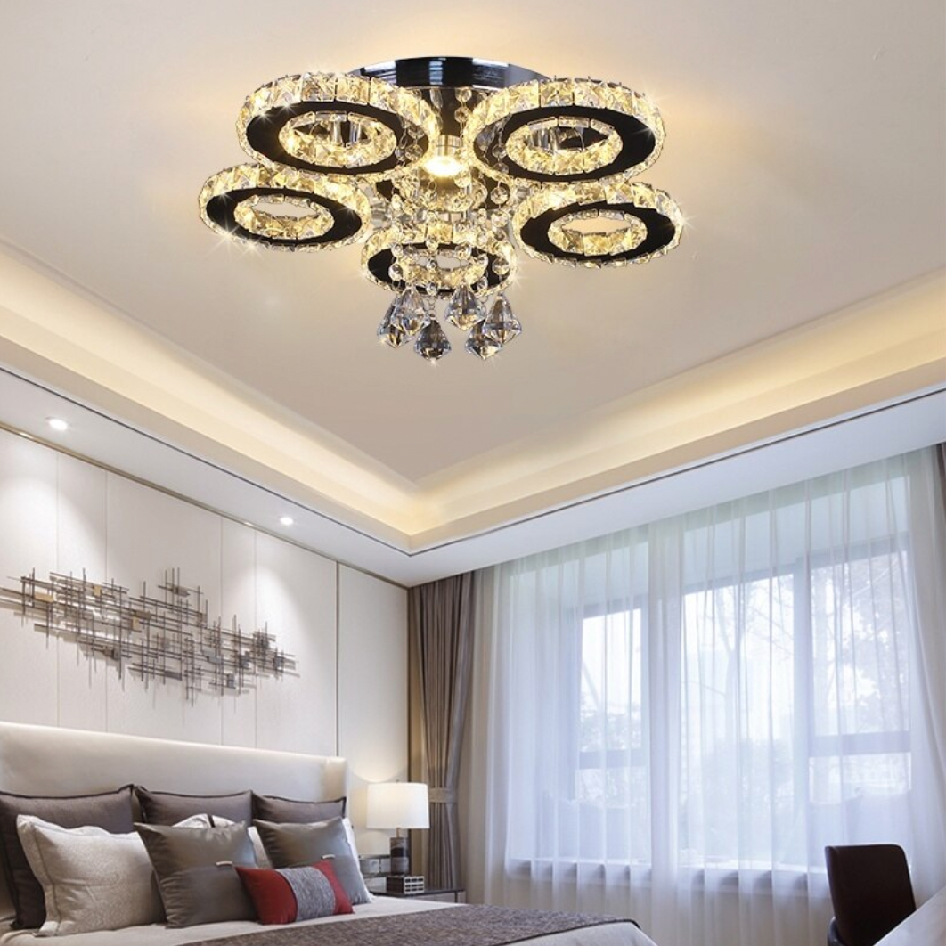 Lustre en cristal de verre à LED Luxe - vue 2 sur 11