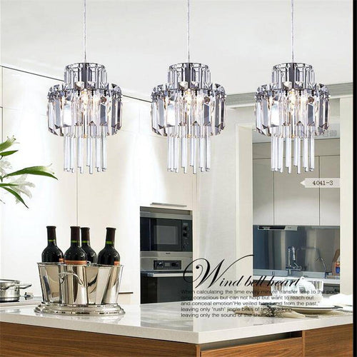 Suspension en cristal style industriel à LED