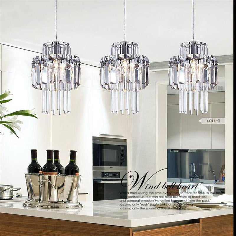 Suspension en cristal style industriel à LED