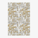 Tapis moderne rectangle aux motifs vintages jaunes