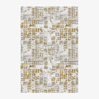 Tapis moderne rectangle aux motifs vintages jaunes